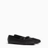 BERSHKA New*Ballerines satinées élastiques Noir