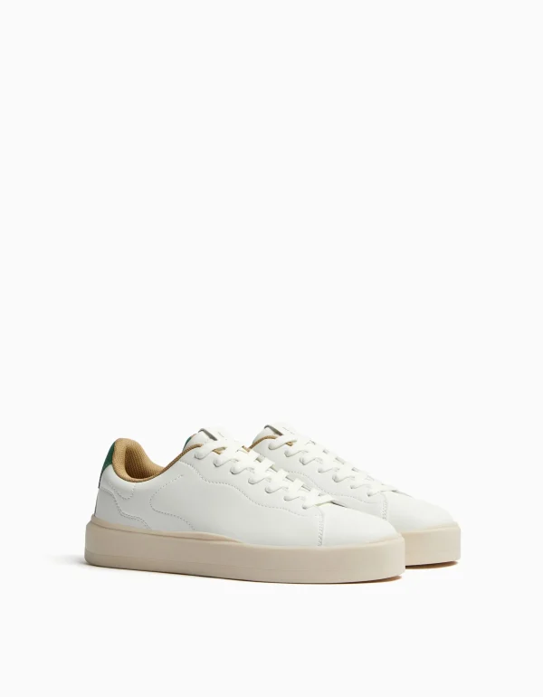 BERSHKA #bershkastyle*Baskets style rétro homme Écru