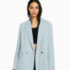 BERSHKA Vestes*Blazer tailoring croisé regular fit coupe féminine Sable