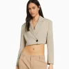 BERSHKA Tailleurs*Blazer tailoring cropped serge Rose