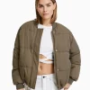 BERSHKA Vestes*Blouson bomber matelassé Noir