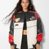 BERSHKA Vestes*Blouson bomber similicuir racing Rouge