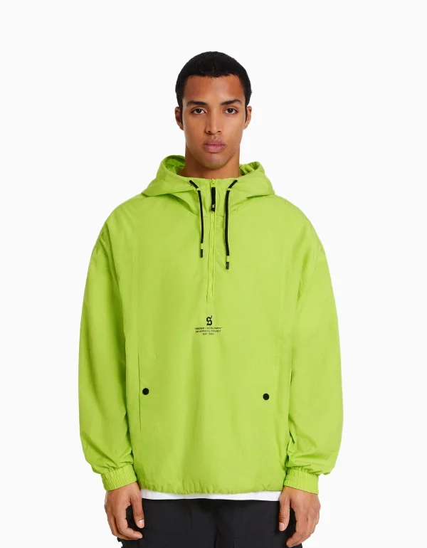 BERSHKA Blousons et manteaux*Blouson fin capuche effet nylon Lime