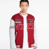 BERSHKA Vêtements*Blouson racing effet nylon Rouge