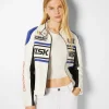 BERSHKA Vestes*Blouson racing similicuir Bleu