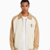 BERSHKA Vêtements*Blouson tissu contraste Camel