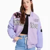 BERSHKA Vestes*Blouson varsity Violet