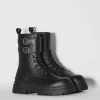 BERSHKA Bottines*Bottes à lacets avec boucles homme Noir