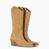 BERSHKA Chaussures*Bottes à talon style cowboy Sable