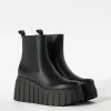 BERSHKA Chaussures*Bottines plateforme XL élastiquées Noir