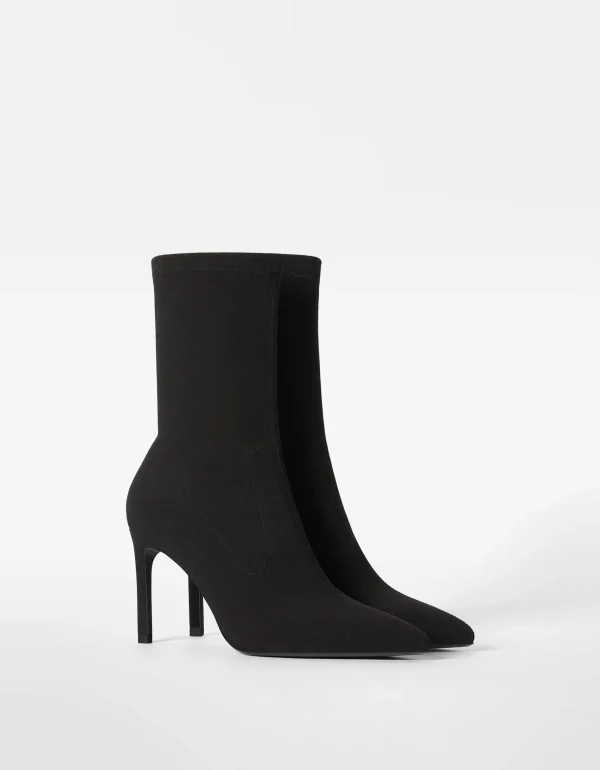 BERSHKA Chaussures*Bottines talon moulantes Noir