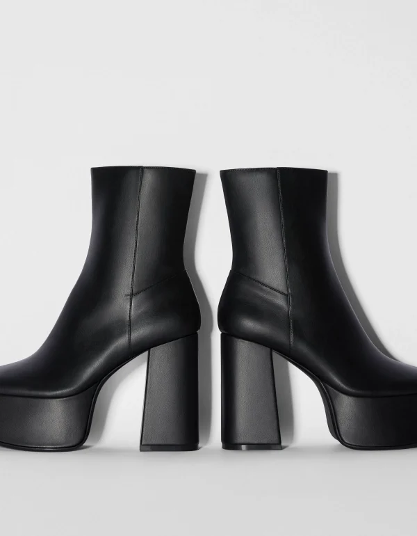 BERSHKA Similicuir*Bottines talon plateforme XL Noir