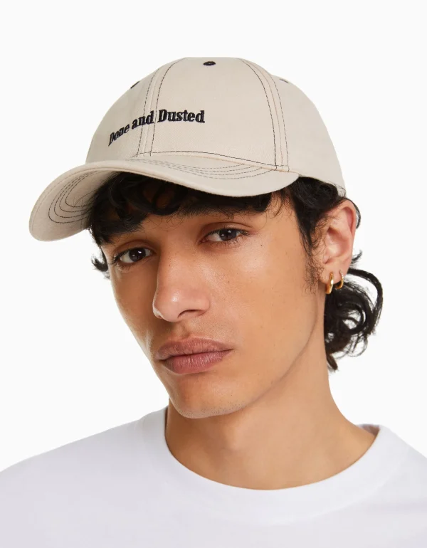 BERSHKA Tout voir*Casquette brodée Sable