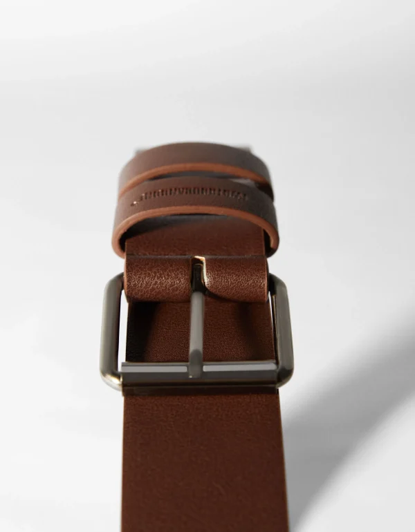 BERSHKA Tout voir*Ceinture large effet cuir Marron