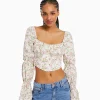 BERSHKA Chemises et blouses*Chemisier corset cropped manches longues Multicouleur