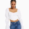 BERSHKA Chemises et blouses*Chemisier corset cropped manches longues Multicouleur