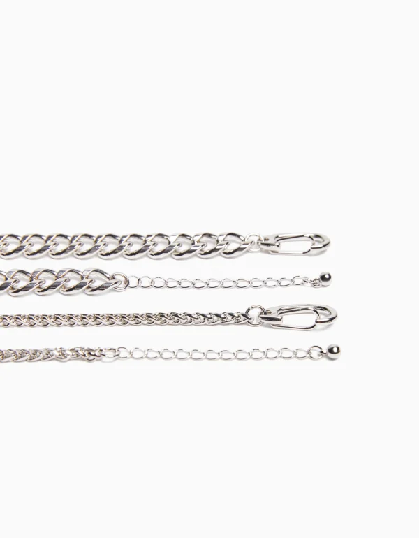 BERSHKA Tout voir*Collier cadenas Argent