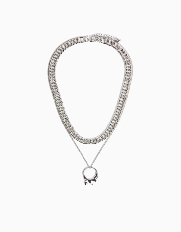 BERSHKA Tout voir*Collier pendentif Argent