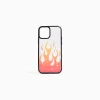 BERSHKA Tout voir*Coque mobile imprimé flammes Noir