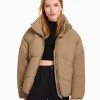 BERSHKA Vestes*Doudoune oversize Taupe