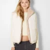 BERSHKA Gilets sans manches*Doudoune polaire sans manches réversible Blanc cassé