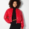 BERSHKA Vestes*Doudoune vinyle Rouge