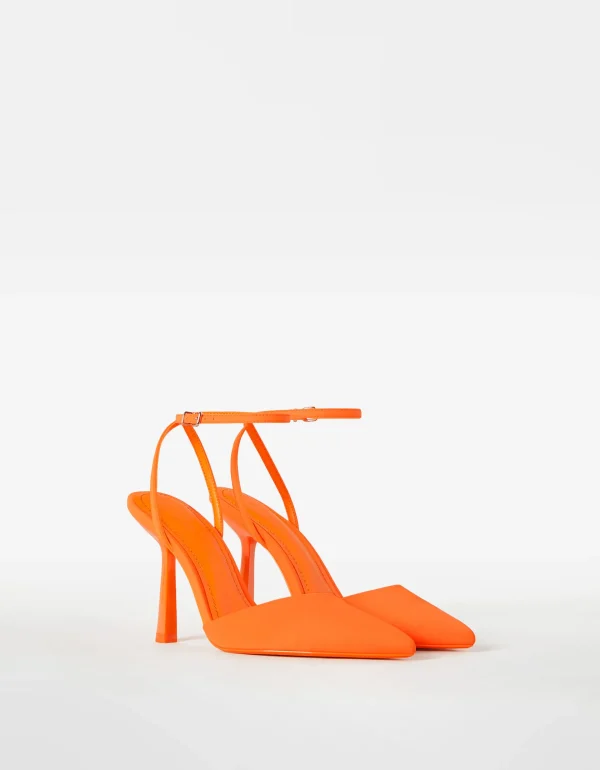 BERSHKA New*Escarpins ouverts à l’arrière boucle de cheville Orange