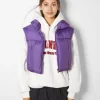 BERSHKA Vestes*Gilet cropped sans manches effet nylon Violet