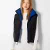 BERSHKA BSK Teen*Gilet cropped sans manches réversible Grenade