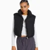 BERSHKA Gilets sans manches*Gilet cropped sans manches effet nylon Violet