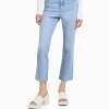 BERSHKA Vêtements*Jean cropped flare Bleu lavé