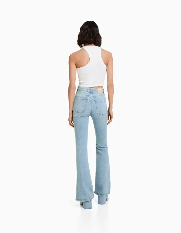 BERSHKA Jeans*Jean flare Bleu