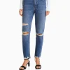 BERSHKA Jeans*Jean mom déchiré Bleu