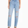 BERSHKA Jeans*Jean mom déchiré Bleu