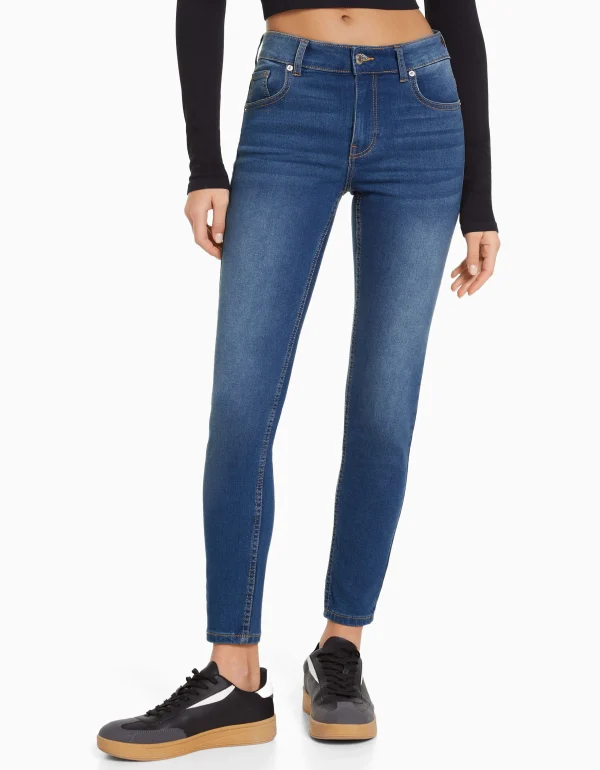 BERSHKA Jeans*Jean skinny push up Bleu