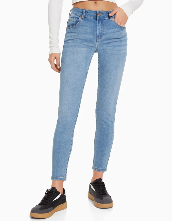 BERSHKA Jeans*Jean skinny push up Bleu