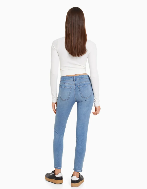 BERSHKA Jeans*Jean skinny push up Bleu