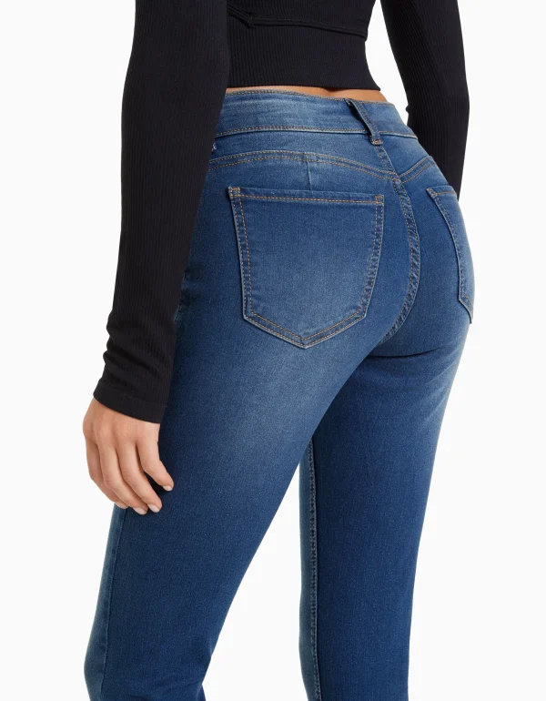 BERSHKA Jeans*Jean skinny push up Bleu