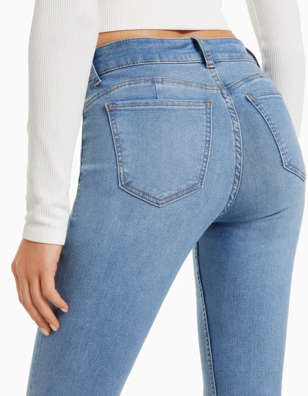 BERSHKA Jeans*Jean skinny push up Bleu