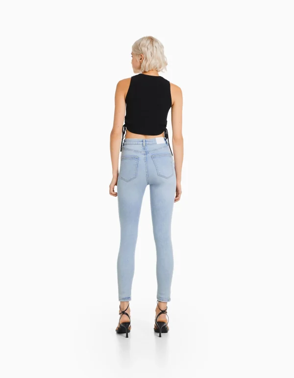 BERSHKA Jeans*Jean skinny taille haute Bleu