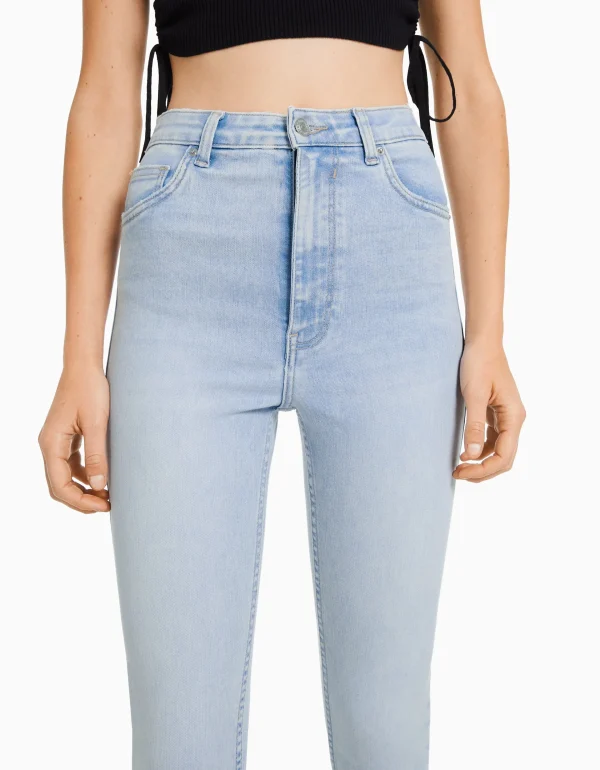 BERSHKA Jeans*Jean skinny taille haute Bleu