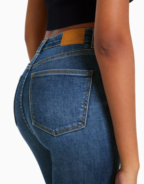 BERSHKA Jeans*Jean skinny taille très haute Bleu