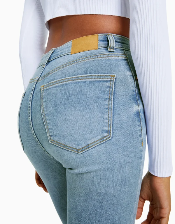 BERSHKA Jeans*Jean skinny taille très haute Bleu