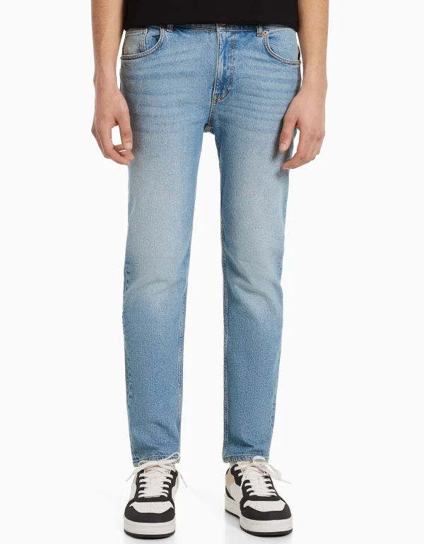 BERSHKA Jeans*Jean slim Bleu lavé