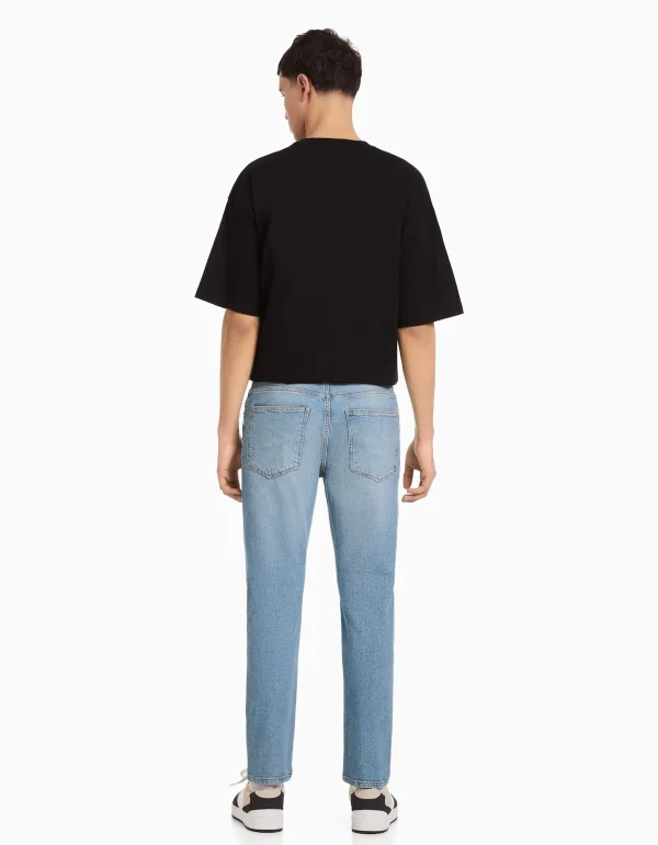 BERSHKA Jeans*Jean slim Bleu lavé