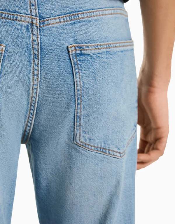 BERSHKA Jeans*Jean slim Bleu lavé