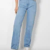 BERSHKA Jeans*Jean straight Bleu lavé