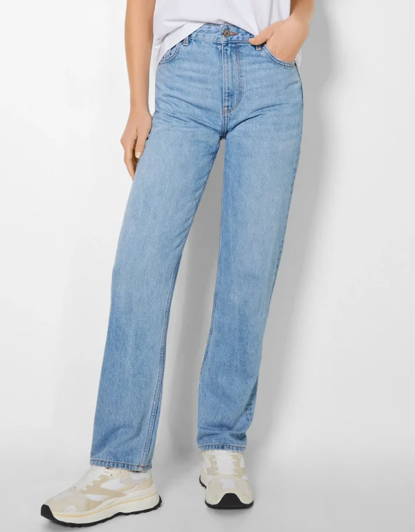 BERSHKA Jeans*Jean straight Bleu