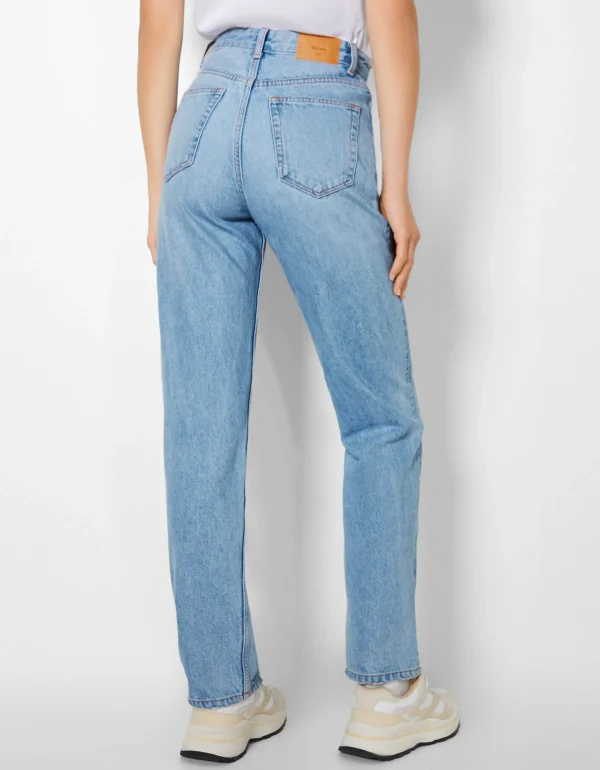 BERSHKA Jeans*Jean straight Bleu lavé