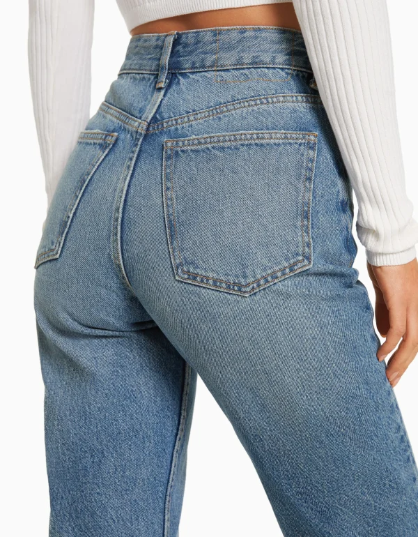 BERSHKA Vêtements*Jean straight Bleu clair